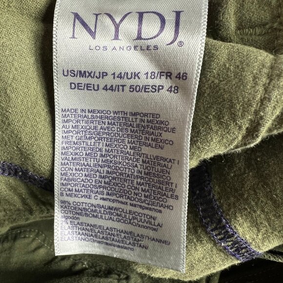 Not Your Daughters Jeans Women's 36x22* Dayla Wide Cuff Capri Green Denim Tag 14 - Picture 8 of 16